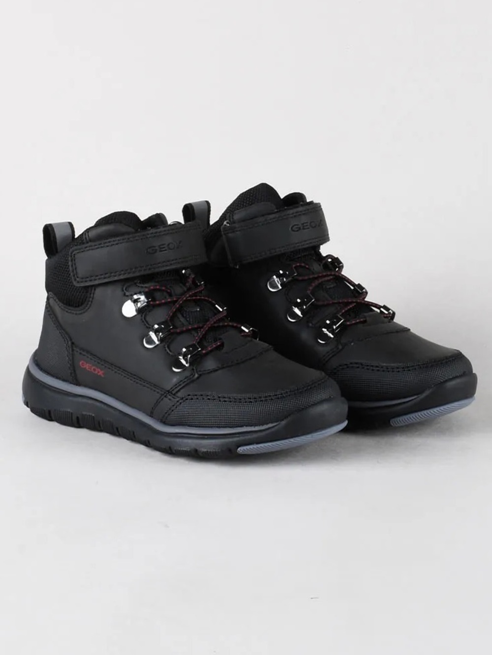 Luxury Geox Kids' Black Lace-Top Ankle Boots
